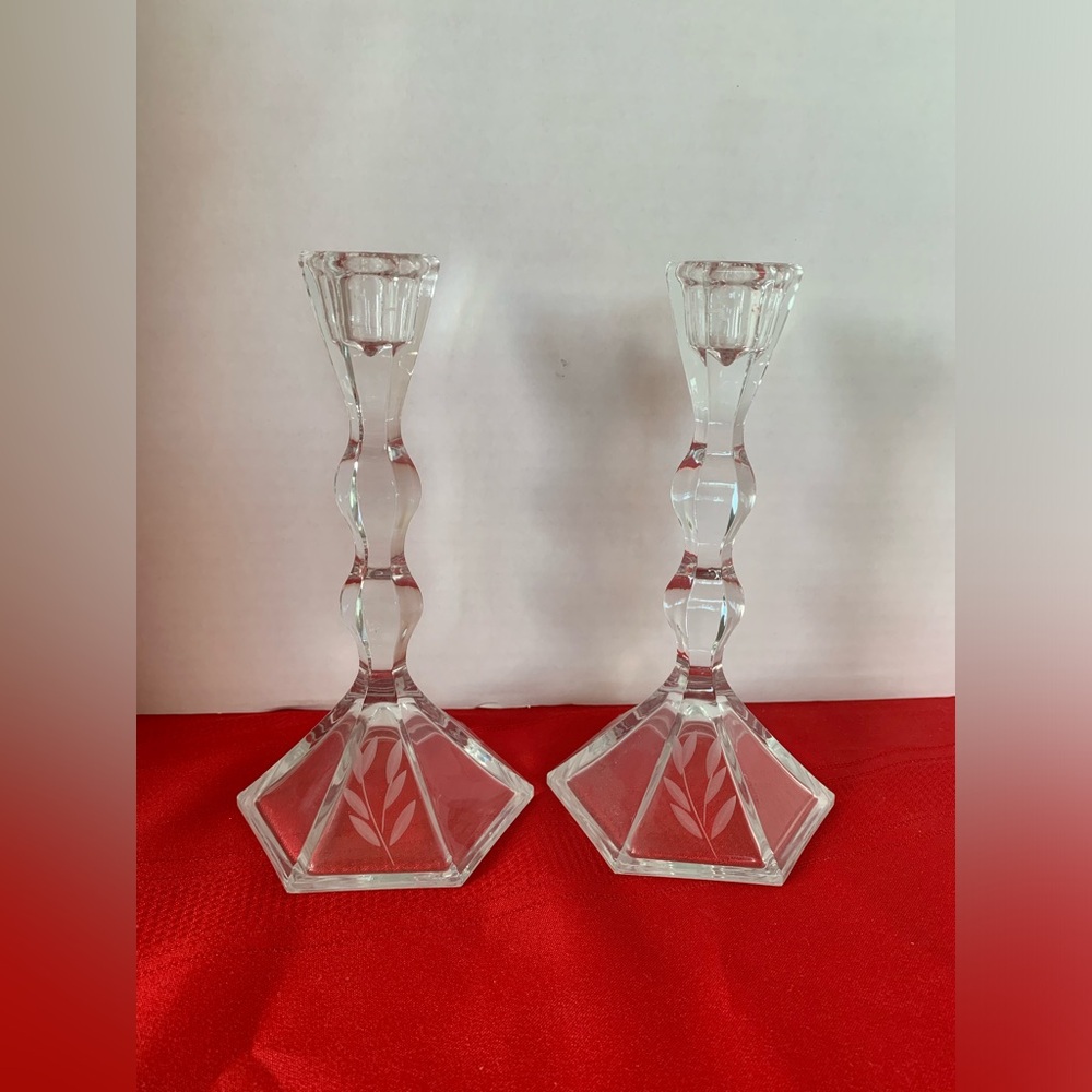 PRINCESS HOUSE Heritage 8” Lead Crystal Candlestick Holders #827